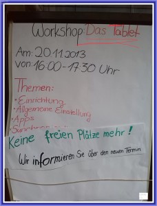 Flipchart Ankündigung