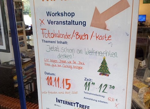 Workshop Fotokalender 10. November Aushang Fotokalender